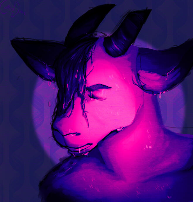 Gradient Map Colored Render Bust